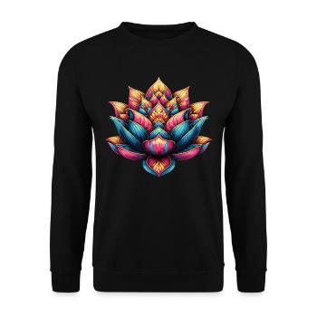Lotus Flower - Unisex Sweatshirt - black - Front - Alina (178cm) & Michal (187cm)