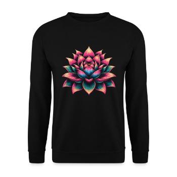 Lotus Flower - Unisex Sweatshirt - black - Front - Alina (178cm) & Michal (187cm)