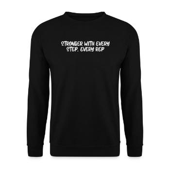 Fitness - Stronger with every step, every rep - Unisex Sweatshirt - black - Front - Alina (178cm) & Michal (187cm)