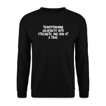Fitness - Transforming weakness into strength, - Unisex Pullover - Schwarz - Vorne - Alina (178cm) & Michal (187cm)