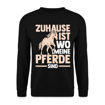 Pferd Reiten Bauernhof Bauer Pferdebesitzer Pferde - Unisex Pullover - Schwarz - Vorne - Alina (178cm) & Michal (187cm)