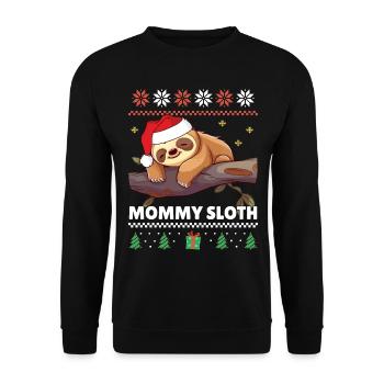 Mommy Sloth - Cute Sloth Xmas Ugly Christmas - Unisex Sweatshirt - black - Front - Alina (178cm) & Michal (187cm)