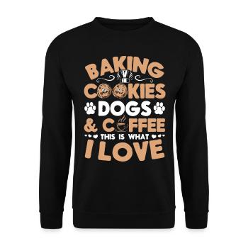 Dog Owner Pastry Chef Confectioner Baking Cookie - Unisex Sweatshirt - black - Front - Alina (178cm) & Michal (187cm)