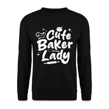 Cute Baker Lady - Pastry Chef Girls Confectioner B - Unisex Sweatshirt - black - Front - Alina (178cm) & Michal (187cm)