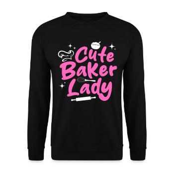 Confectioner Girls Pastry Chef Baking Girl - Cute - Unisex Sweatshirt - black - Front - Alina (178cm) & Michal (187cm)