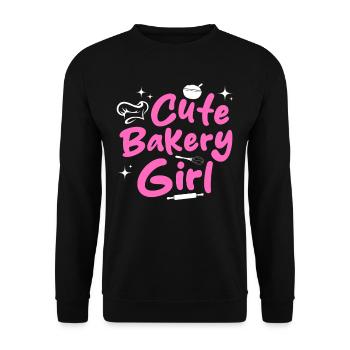 Cute Bakery Girl - Pastry Chef Confectioner Girl - Unisex Sweatshirt - black - Front - Alina (178cm) & Michal (187cm)