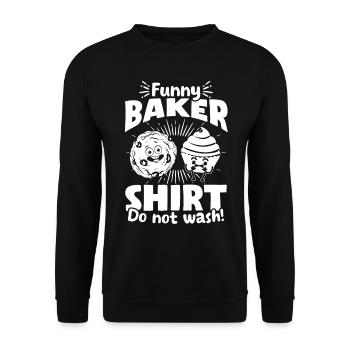 Funny Baker Confectioner Funny Baking Pastry Chef - Unisex Sweatshirt - black - Front - Alina (178cm) & Michal (187cm)