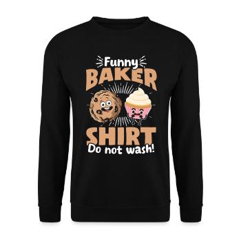 Pastry Chef Funny Baking Confectioner Funny Baker - Unisex Sweatshirt - black - Front - Alina (178cm) & Michal (187cm)
