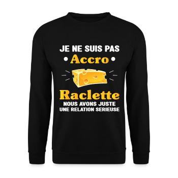 accro raclette humour raclette fromage homme drole - Sweat-shirt Unisexe - noir - Devant - Alina (178cm) & Michal (187cm)