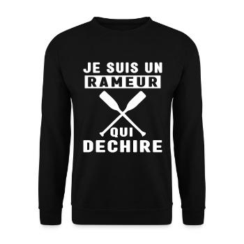 Je Suis Un Rameur qui déchire Humour Avironneur - Sweat-shirt Unisexe - noir - Devant - Alina (178cm) & Michal (187cm)