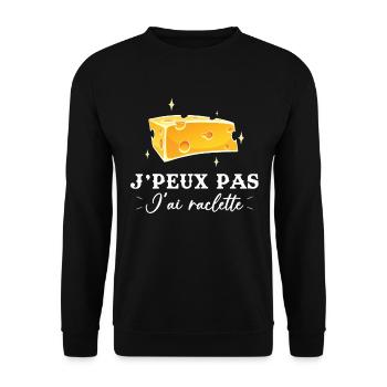 J'peux pas j'ai raclette - Sweat-shirt Unisexe - noir - Devant - Alina (178cm) & Michal (187cm)