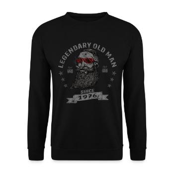 1976 Geburtstag Legendary Old Man - Unisex Pullover - Schwarz - Vorne - Alina (178cm) & Michal (187cm)