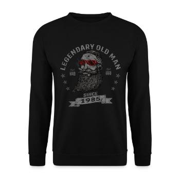 1985 Geburtstag Legendary Old Man - Unisex Pullover - Schwarz - Vorne - Alina (178cm) & Michal (187cm)