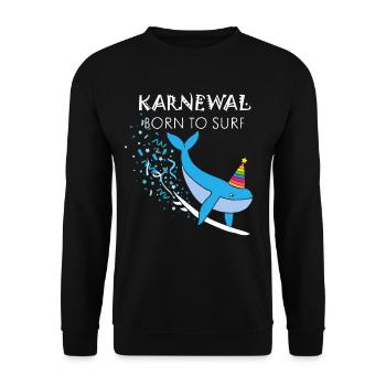 Carnival, Confetti, Surfing, Beach Vacation, Surfboard - Unisex Sweatshirt - black - Front - Alina (178cm) & Michal (187cm)