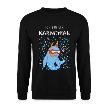 I'm a Carnewal Carnival Confetti Diver - Unisex Sweatshirt - black - Front - Alina (178cm) & Michal (187cm)