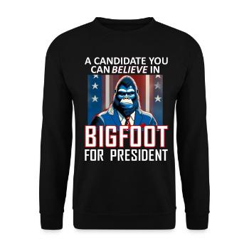 A Candidate You Can Believe In. Bigfoot For Presid - Unisex Sweatshirt - black - Front - Alina (178cm) & Michal (187cm)