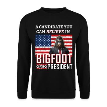 Bigfoot pour le président ! - Sweat-shirt Unisexe - noir - Devant - Alina (178cm) & Michal (187cm)