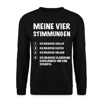 Meine vier Stimmungen - Unisex Pullover - Schwarz - Vorne - Alina (178cm) & Michal (187cm)