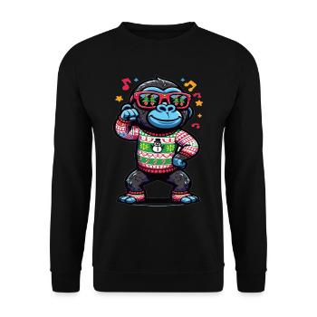 Gorilla with sunglasses - Unisex Sweatshirt - black - Front - Alina (178cm) & Michal (187cm)