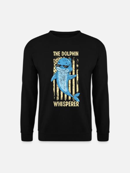 Dolphin American Flag The Dolphin - Unisex Sweatshirt - black