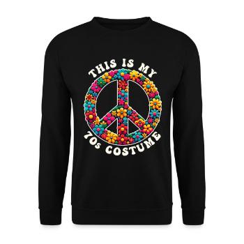 70s 1970s Seventies Party Outfit Costume - Unisex Sweatshirt - black - Front - Alina (178cm) & Michal (187cm)