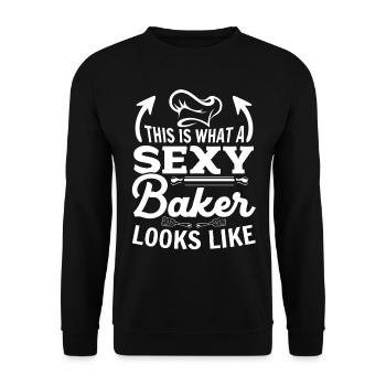 This Is What A Sexy Baker Looks Like - Sexy Baker - Unisex Sweatshirt - black - Front - Alina (178cm) & Michal (187cm)