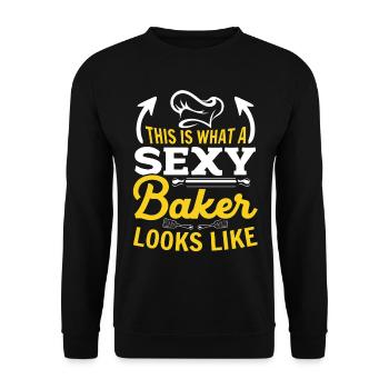 Baking Baker - This Is What A Sexy Baker Looks Lik - Unisex Sweatshirt - black - Front - Alina (178cm) & Michal (187cm)
