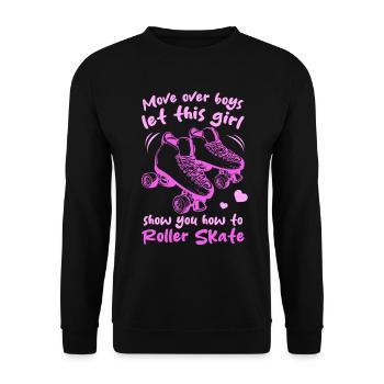 Roller Skates Roller Skating Girls Roller Skater G - Unisex Pullover - Schwarz - Vorne - Alina (178cm) & Michal (187cm)