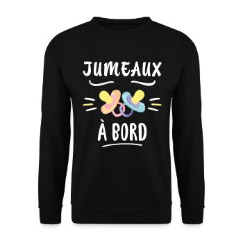 Jumeaux A Bord Future Maman Annonce Grossesse - Sweat-shirt Unisexe - noir - Devant - Alina (178cm) & Michal (187cm)