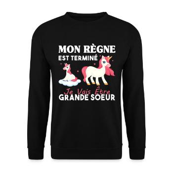 Future Grande Soeur Annonce Grossesse Cadeau - Sweat-shirt Unisexe - noir - Devant - Alina (178cm) & Michal (187cm)
