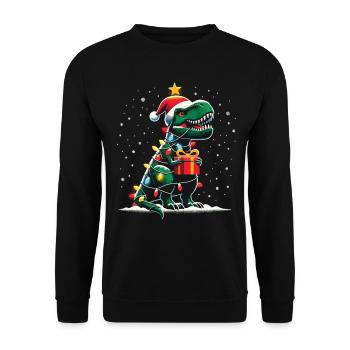 Arbre Rex Noël laid - Sweat-shirt Unisexe - noir - Devant - Alina (178cm) & Michal (187cm)