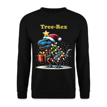ARBRE REX DINO Noël moche cadeau de Noël - Sweat-shirt Unisexe - noir - Devant - Alina (178cm) & Michal (187cm)