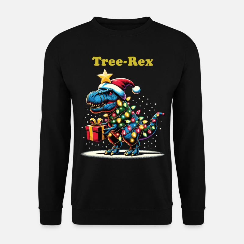 TREE REX DINO Weihnachten Ugly Christmas Geschenk - Unisex Pullover - Schwarz