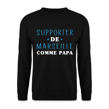 Enfant Humour Marseillais Supporter de Marseille - Sweat-shirt Unisexe - noir - Devant - Alina (178cm) & Michal (187cm)