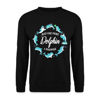 Dolphin Just One More Dolphin I - Unisex Sweatshirt - black - Front - Alina (178cm) & Michal (187cm)