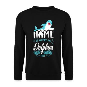 Dolphin Home est l’endroit où mes dauphins - Sweat-shirt Unisexe - noir - Devant - Alina (178cm) & Michal (187cm)