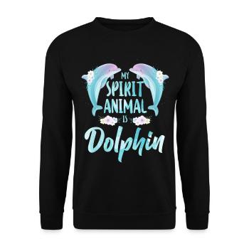 Dolphin My Spirit Animal Is A - Unisex Sweatshirt - black - Front - Alina (178cm) & Michal (187cm)