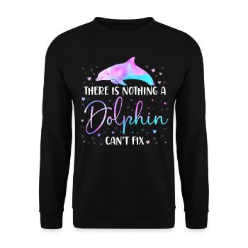 Dolphin There Is Nothing A Dolphin - Unisex Sweatshirt - black - Front - Alina (178cm) & Michal (187cm)