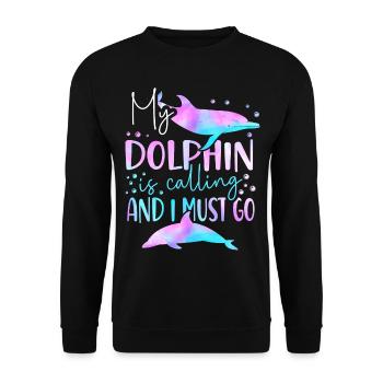 Dauphin Mon dauphin m’appelle et - Sweat-shirt Unisexe - noir - Devant - Alina (178cm) & Michal (187cm)