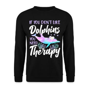Dauphin si vous n’aimez pas les dauphins - Sweat-shirt Unisexe - noir - Devant - Alina (178cm) & Michal (187cm)