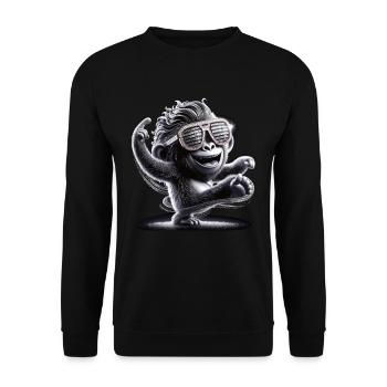 Gorilla with sunglasses - Unisex Sweatshirt - black - Front - Alina (178cm) & Michal (187cm)