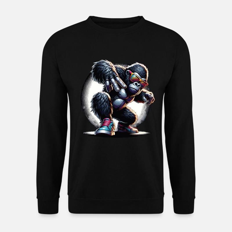 Gorilla mit Sonnenbrille - Unisex Pullover - Schwarz