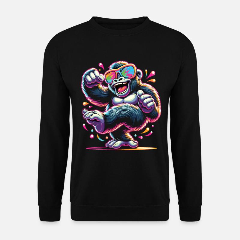 Gorilla mit Sonnenbrille - Unisex Pullover - Schwarz