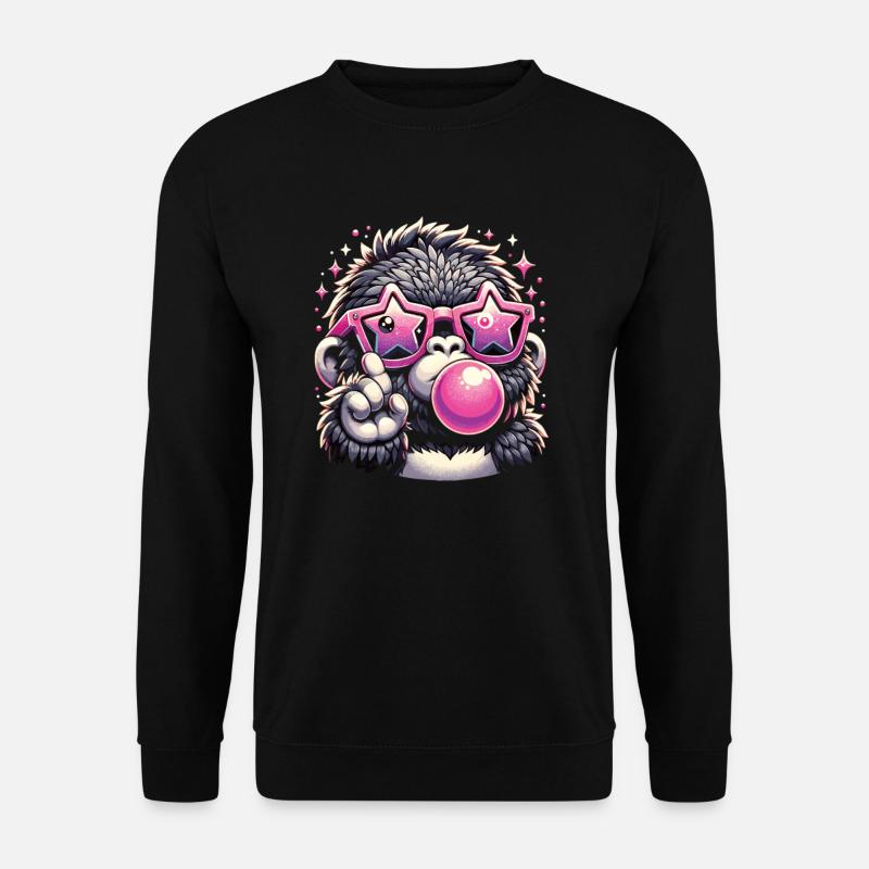 Gorilla mit Sonnenbrille - Unisex Pullover - Schwarz