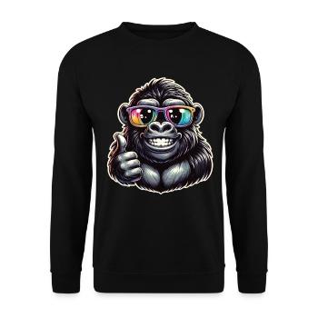 Gorilla with sunglasses - Unisex Sweatshirt - black - Front - Alina (178cm) & Michal (187cm)