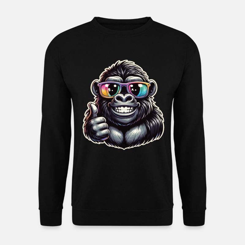 Gorilla mit Sonnenbrille - Unisex Pullover - Schwarz
