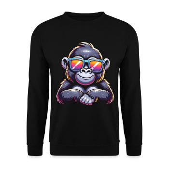 Gorilla with sunglasses - Unisex Sweatshirt - black - Front - Alina (178cm) & Michal (187cm)