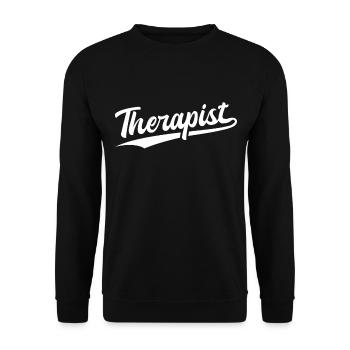 Retro Swoosh Job - Therapist - Unisex Sweatshirt - black - Front - Alina (178cm) & Michal (187cm)
