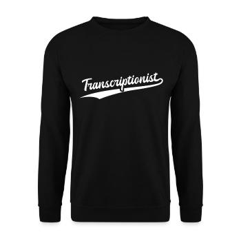 Retro Swoosh Job - Transcriptionist - Unisex Sweatshirt - black - Front - Alina (178cm) & Michal (187cm)