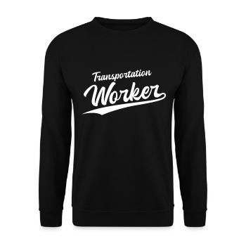 Retro Swoosh Job - Transportation Worker - Unisex Sweatshirt - black - Front - Alina (178cm) & Michal (187cm)